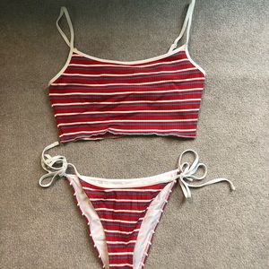 PacSun LA Hearts Striped Bikini Size Small